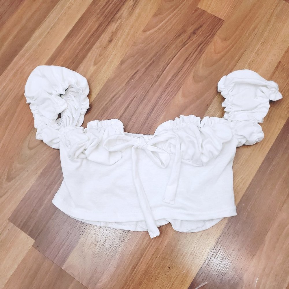 white milkmaid crop top